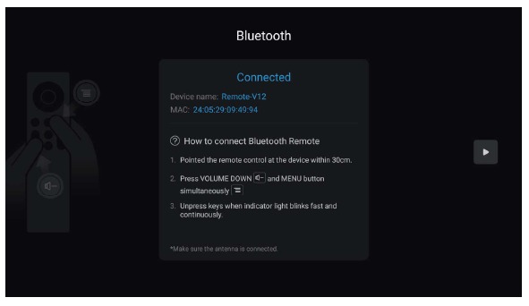 Bluetooth-Fernbedienungs-Kopplung - Schritt 2