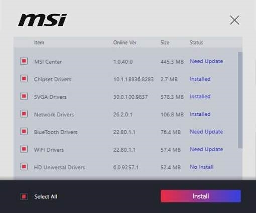 Treiberinstallation mit MSI Driver Utility Installer - Schritt 2