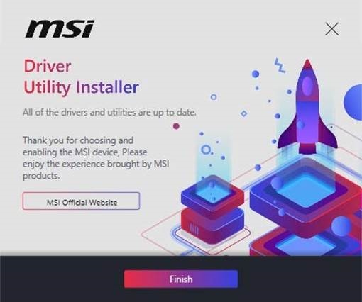 Treiberinstallation mit MSI Driver Utility Installer - Schritt 3