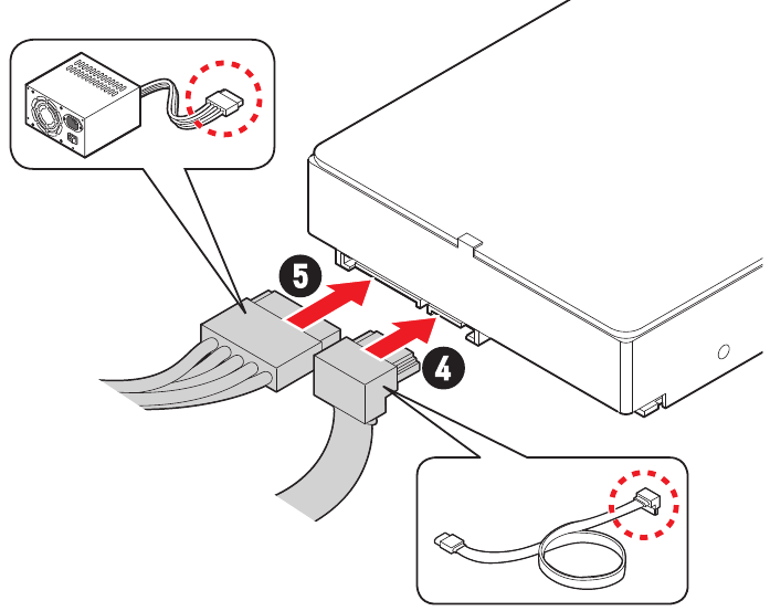Installation von SATA-Laufwerken - Schritt 2