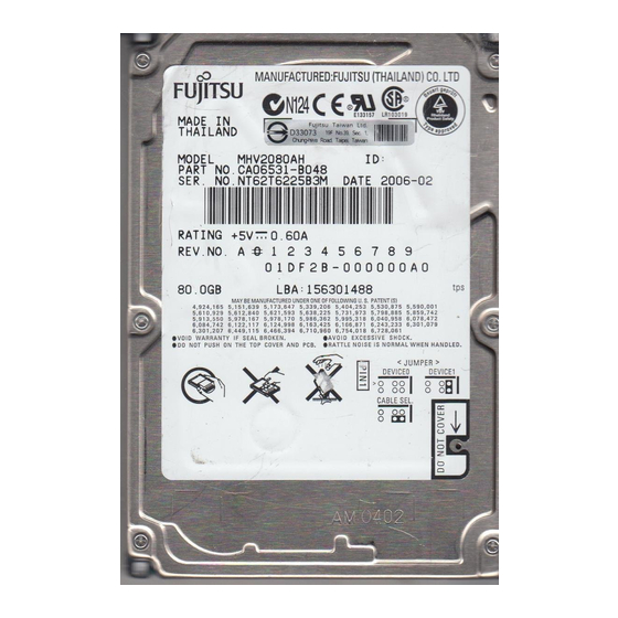 Fujitsu MHV2080AH Handbücher