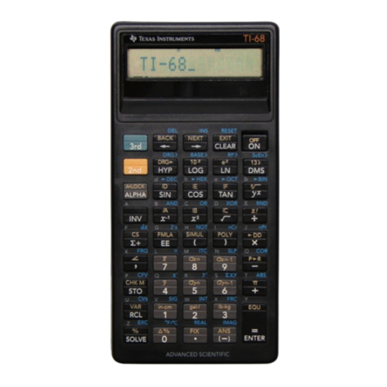 Texas Instruments TI-68 Handbücher