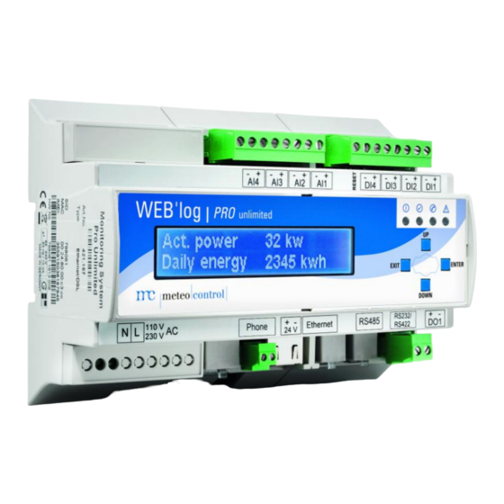 Meteo Control WEB'log PRO unlimited Handbücher
