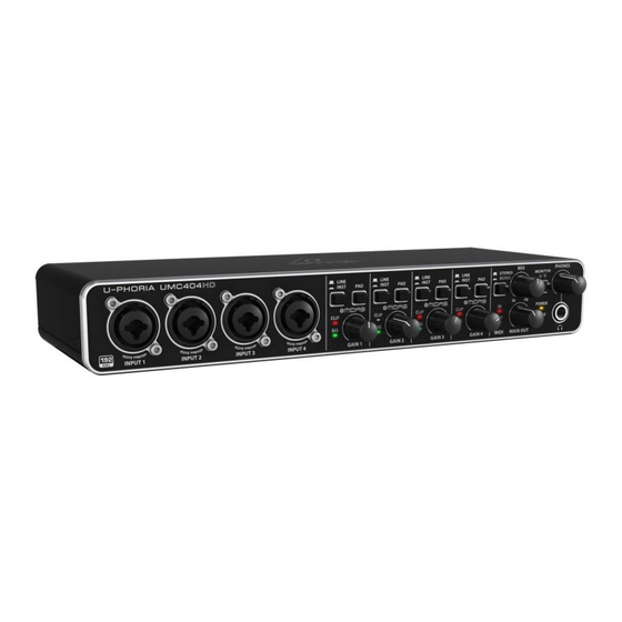 Behringer U-PHORIA UMC404HD Handbücher