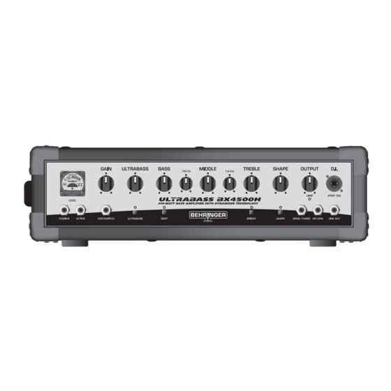 Behringer Ultrabass BX4500H Handbücher