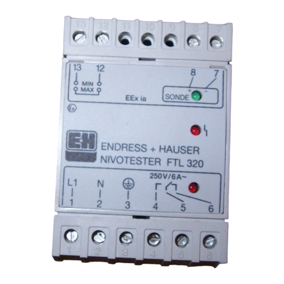 Endress+Hauser nivotester FTL 320 Handbücher