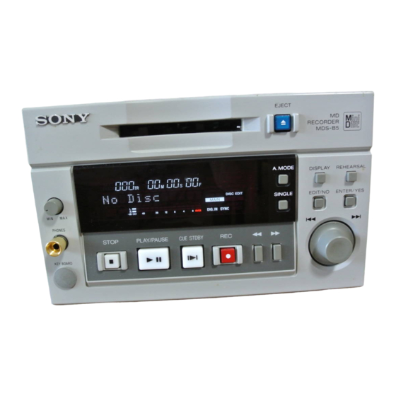 Sony MDS-B5 Handbücher