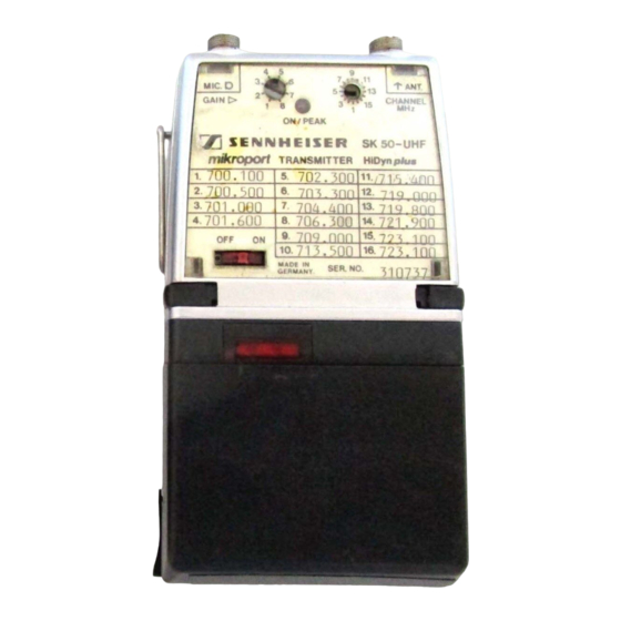 Sennheiser SK 50 UHF Handbücher