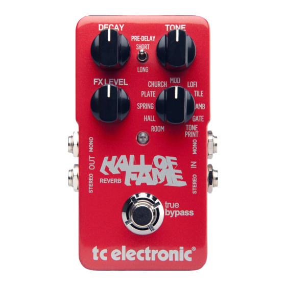 TC Electronic Hall of Fame Reverb Handbücher