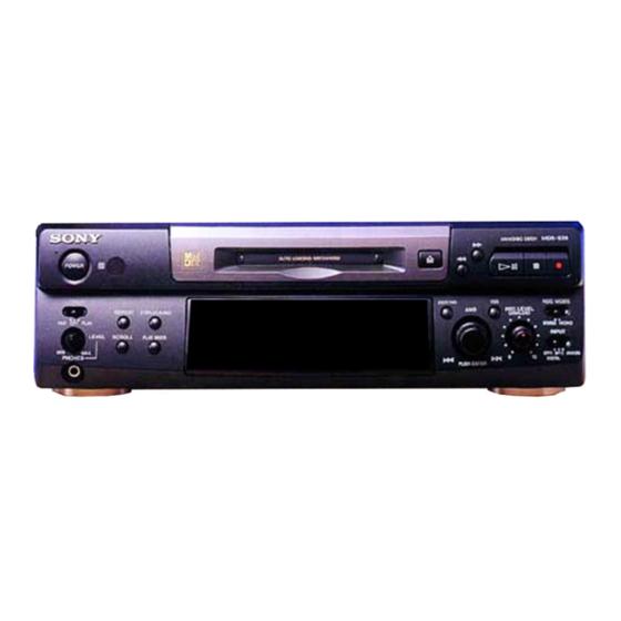 Sony MDS-S38 Handbücher