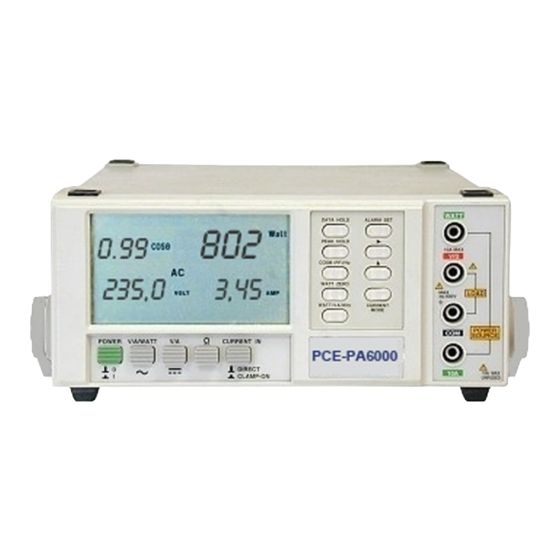 PCE Instruments PCE-PA6000 Handbücher