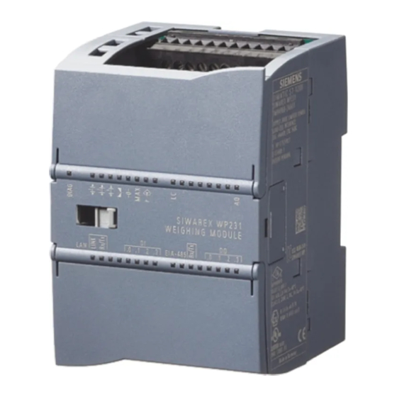 Siemens SIWAREX WP231 Handbücher