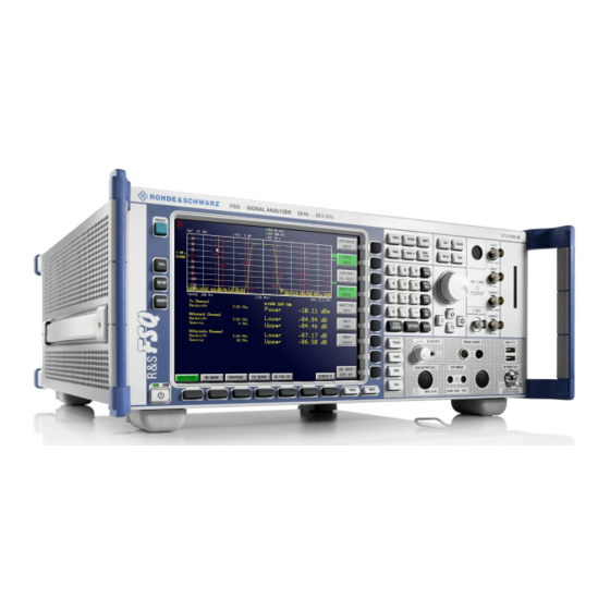 Rohde & Schwarz R&S FSQ Handbücher