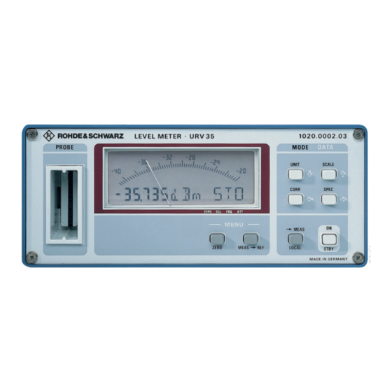 Rohde & Schwarz urv35 Handbücher