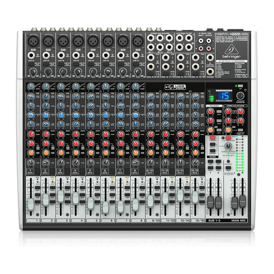 Behringer xenyx x2442 usb Handbücher