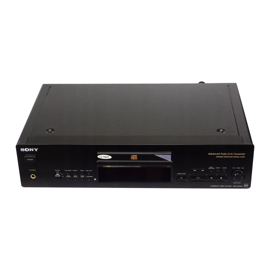 SONY CDP-XB740 Handbücher